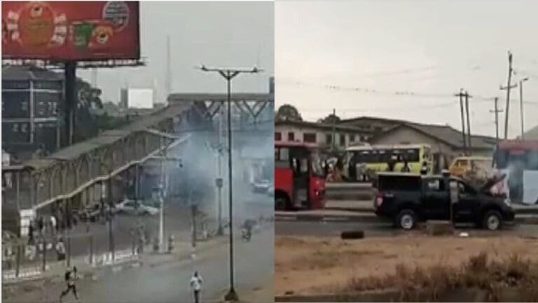 One killed, van burn as Yoruba Nation agitators, police clash in Lagos