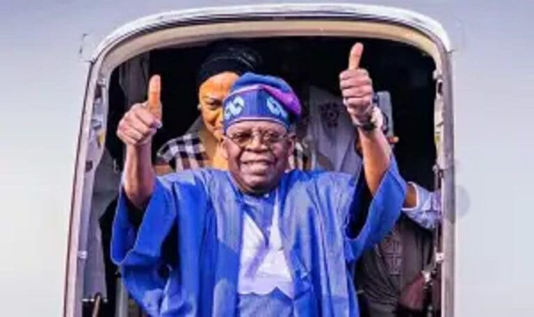 Tinubu returns to Nigeria after overstaying leave in Paris