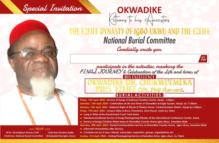 Funeral arrangements announced for former Anambra Governor Dr Ezeife